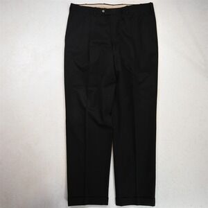 JB Britches Italy Made 38x32 Black 100% Wool Pleated Cuffed Winston Dress Pants